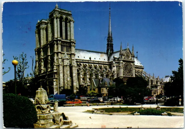 Postcard - Notre Dame Cathedral and Viviani Square - Paris, France