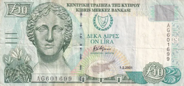 Cyprus 10 Pounds 2001