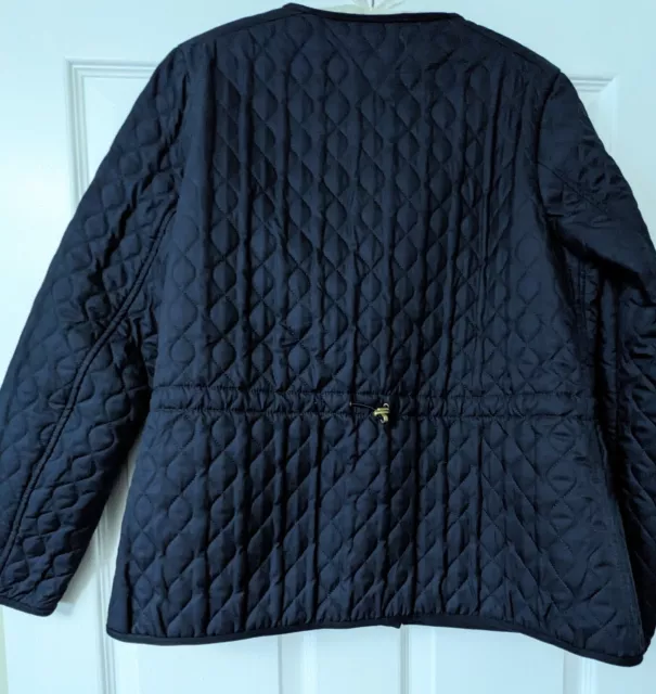 Tommy Hilfiger Womens Collarless Quilted Barn Jacket - Size M - Navy Blue 3