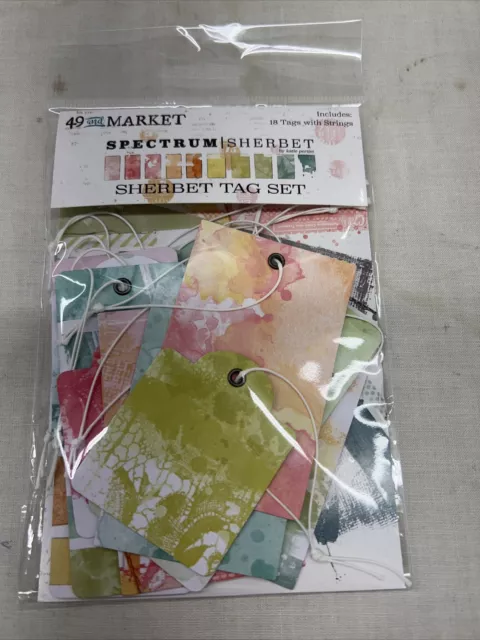 49 & Market  NIP Spectrum Sherbet Tag Set 18 Tags With Strings