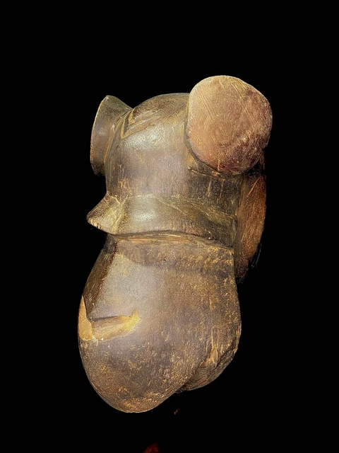 Vintage mask Hand Carved Wooden decor Baule Monkey Mask African ceremony-6429