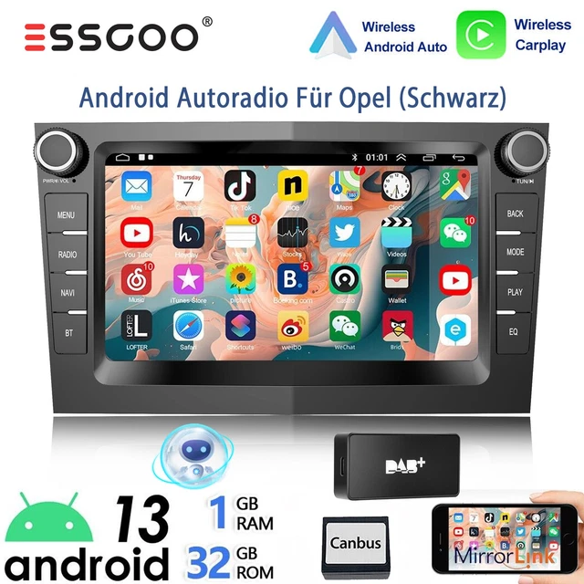 DAB CARPLAY AUTORADIO Android 14 32G GPS RDS Für Opel Astra H Corsa C/D ...