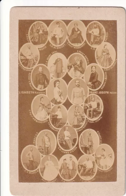 Photo CDV Famille impériale d'Autriche Impératrice Elisabeth Sissi Charlotte Mex