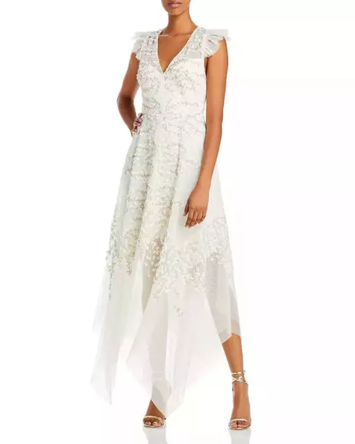 BCBGMAXAZRIA Embroidered Tulle Gown 12B 1789