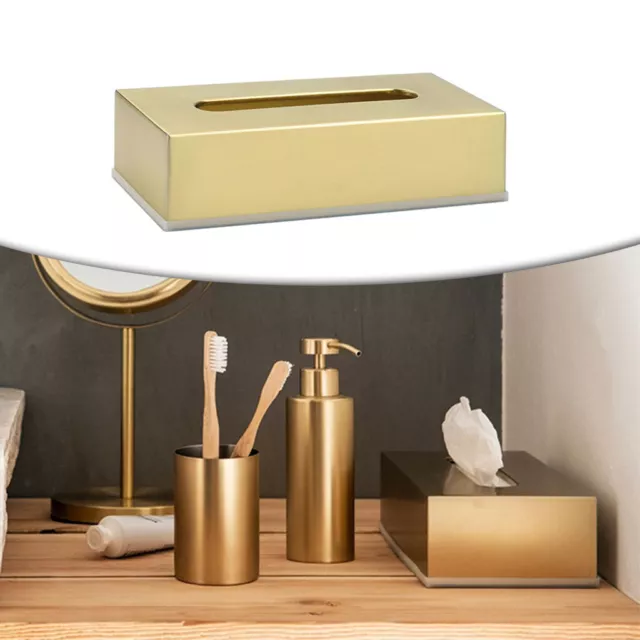Edelstahl Tissue Box Stilvolle Büro Bad Eitelkeit Dekor Gebürstet Gold