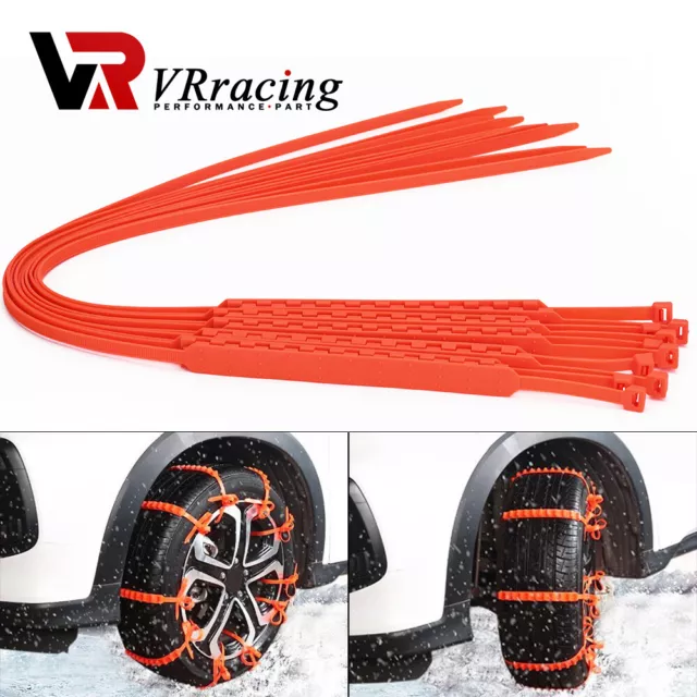 10 PCS Snow Tire Chain Anti-Skid Emergency Winter Driving For Car Truck SUV