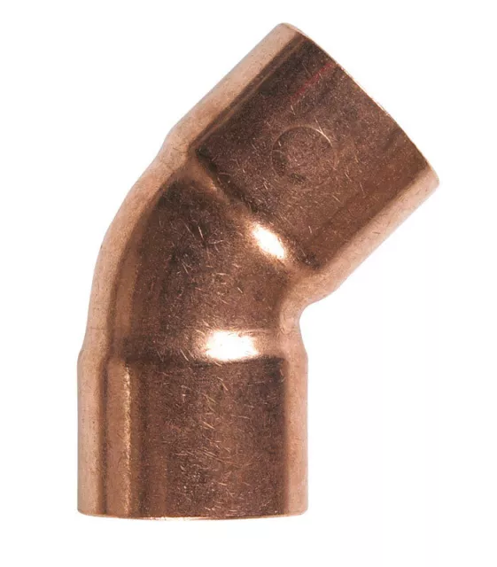 Mueller Streamline W01340D Copper 45 Deg. Elbow 1/2 x 1/2 Sweat Dia. in.