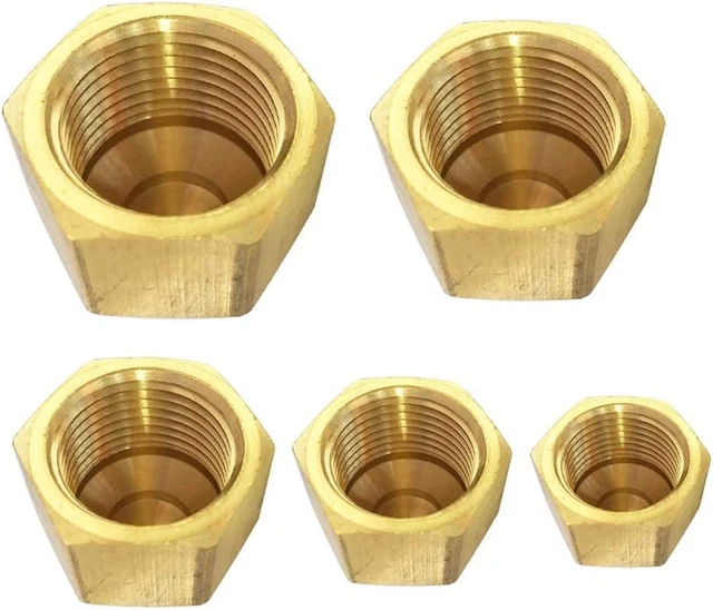 Brass Flare Cap Assortment Kits, SAE 45 Degree Flared Tube Fitting for 1/4" 5/16