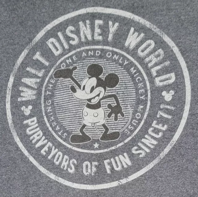 Disney Hoodie Disneyland Parks Gray Zip Sweatshirt Mickey Large!