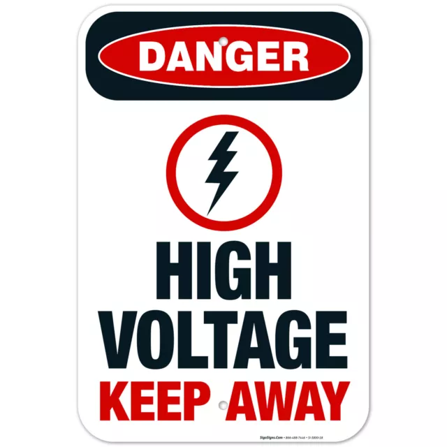 High Voltage Keep Away Sign, OSHA Danger Sign, (SI-3800)