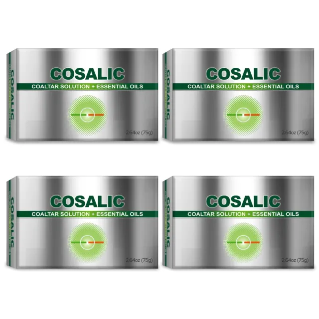 Jabón de alquitrán de hulla (cosálico) para la psoriasis - [75 gm/2,64 oz] (Paquete de 4)