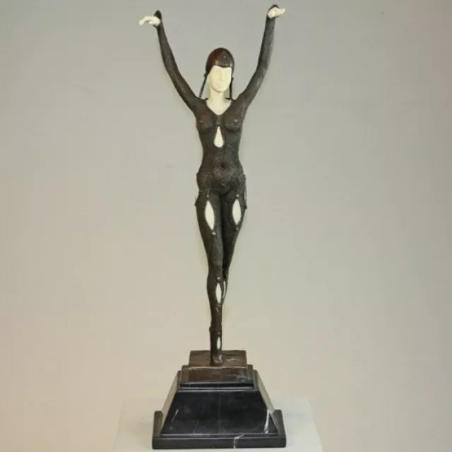 LF42206C:  SIGNATURE STATUARY Bronze  Statue Of Nouveau Lady Dancing ~ NEW