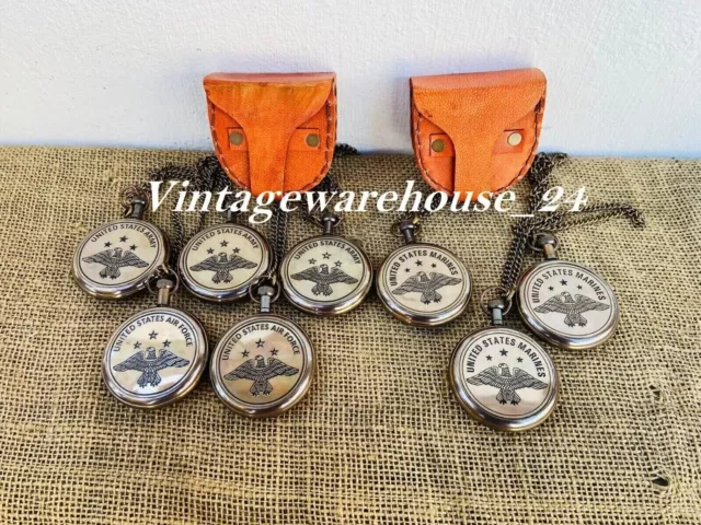 Antike Taschenuhr aus Messing, Vintage-Uhrenkette, nautisches Geschenk mit...