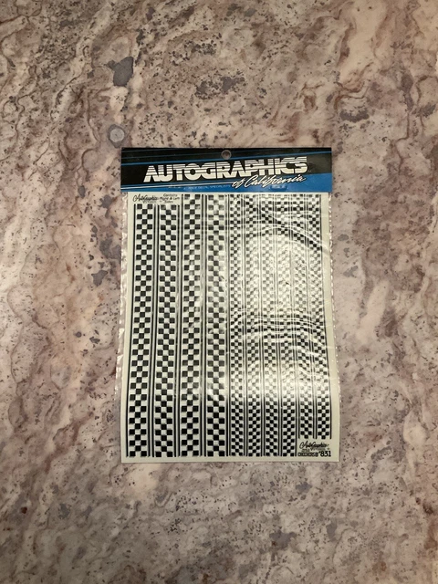VINTAGE AUTOGRAPHICS CHECKERS 1 Sticker Sheet RC Pan Car Body Parma