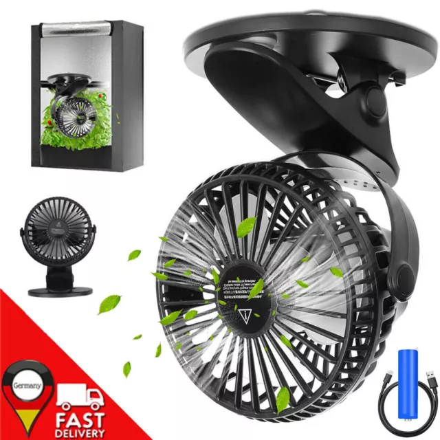 Mini Grow Ventilator mit Clip Klemme+ Standfuß Clipventilator für Grow Zelt Box