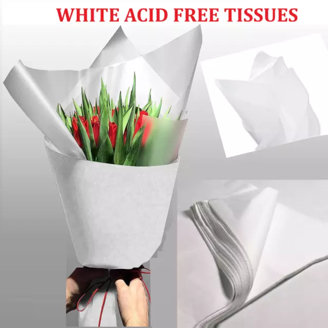 White Acid Free Tissue Paper High Quality Large Gift Wrapping Sheets 500x750mm 2