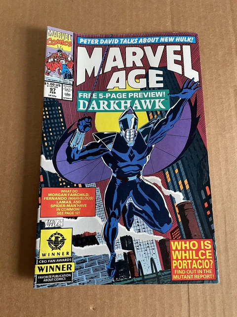 Marvel Age #97 (Marvel Comics) 1st Darkhawk