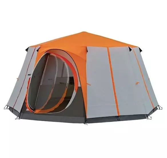 New Coleman Cortes Octagon 8 Man Tent Orange 360 View 4M Glamping Garden Dome