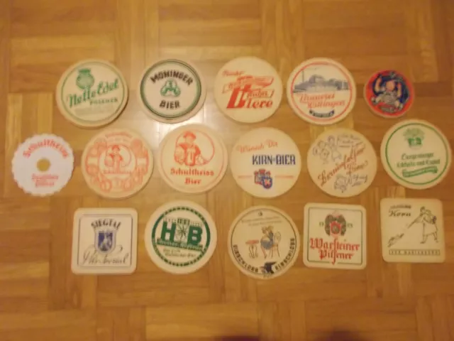 29 alte Bierdeckel, ca. aus den 50er/60er Jahren, davon einige aus dem Ausland