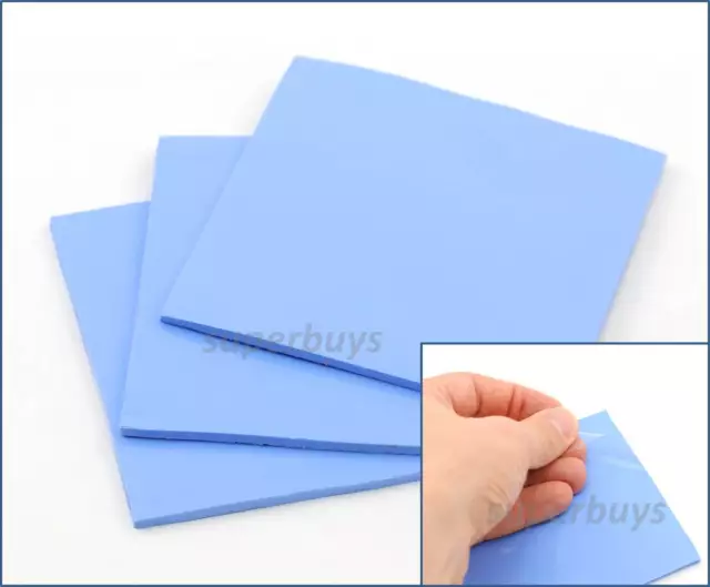 1pc Blue 100x 100x 2mm Silicone Thermal Pad Sheet Computer CPU VGA Chip Heatsink