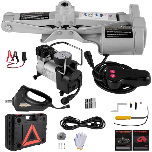 Rosvola Cric Electrique à Ciseaux DC 12V 3T, Cric de Levage Voiture