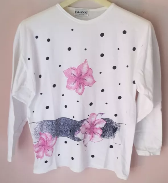 Maglietta  vintage maglia donna tshirt  cotone manica lunga