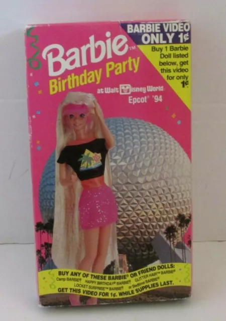 BARBIE BIRTHDAY PARTY at Walt Disney World Epcot 94 VHS Tape MATTEL Works 10.00 PicClick