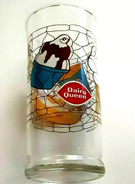 Dairy Queen 16 Oz Glass  Vintage 1988. Beverage.  New Old Stock