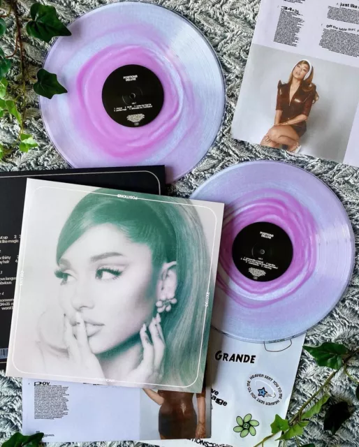 ARIANA GRANDE Positions Deluxe Clear+Purple Swirl Vinyl 2LP +Poster, NEU SEALED