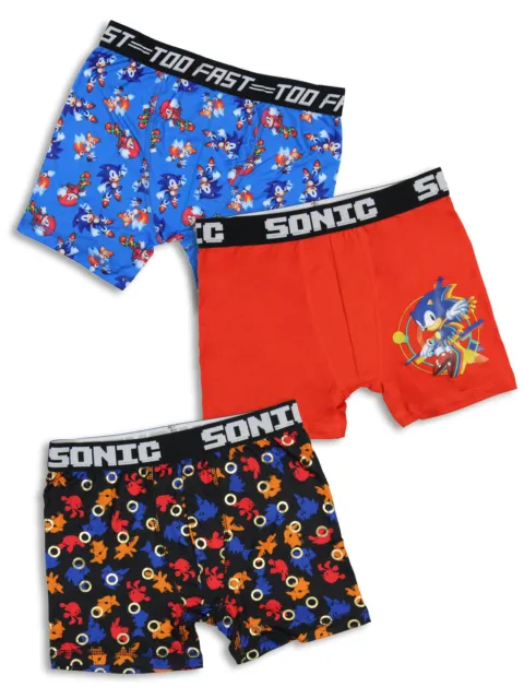 Boys Kids 3 Pack Sonic the Hedgehog Cotton Briefs Knickers