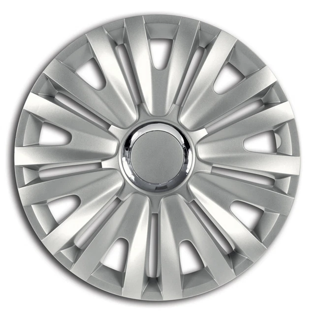 4 pc SET 15" WHEEL TRIMS COVERS SILVER HUB CAPS 15 INCH ROYAL RC