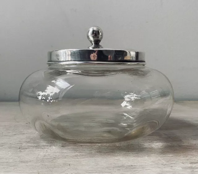 Edwardian Sterling Silver Lidded Glass Vanity Jar. John Grinsell & Sons Ltd. 2