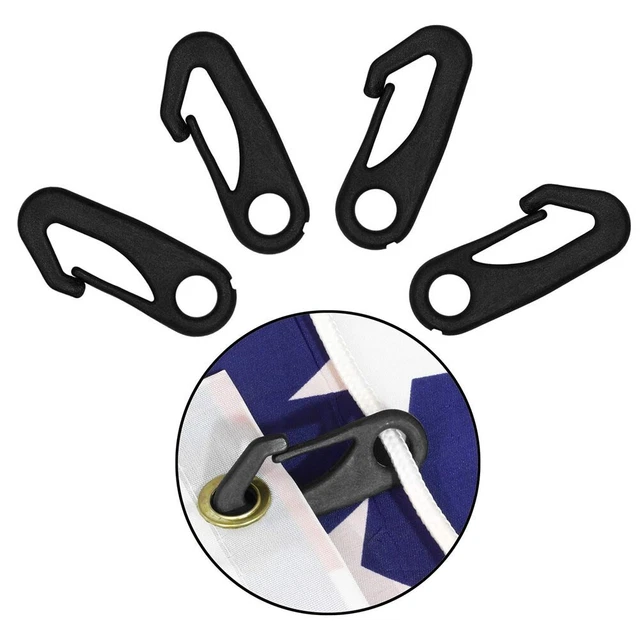 MOBUTOFU 4 Anneaux De Fixation Pour Drapeaux Avec Clips - Accessoires Mât Drapeau Rotatifs 360° Pour Événements