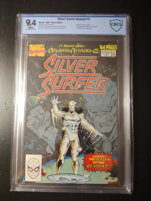 Silver Surfer Annual 2 CBCS 9.4 Homage Cover Rubinstein Marvel 1989