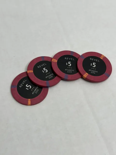 4x $5  Revel Casino Chip - Atlantic City, New Jersey