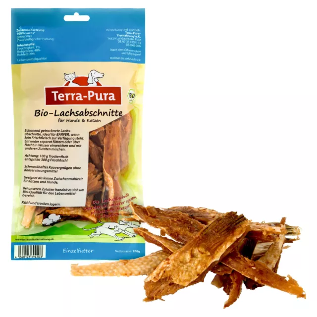 Terra-Pura Friandise pour Chien Bio-Lachsabschnitte Séché 200 G, Neuf