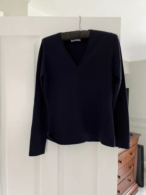 Johnstons Of Elgin 100% Cashmere Jumper - Navy - Size Small