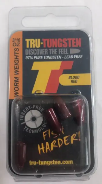 4 PACK Tru-Tungsten 3/16 OZ Worm Weights Flipping Weights 97% Tungsten Lead Free