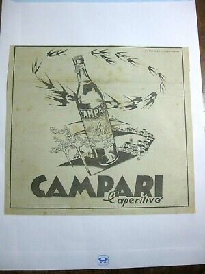 pubblicita LIQUORE CORDIAL CAMPARI l'aperitivo grafica illustratore BISI 1940