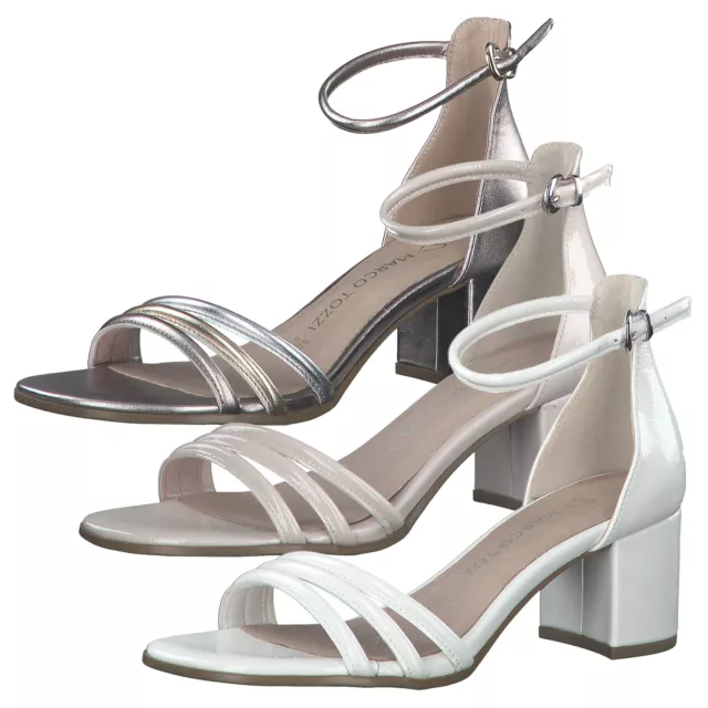 MARCO TOZZI Femmes Sandales Vernis Métallique Talon en Bloc 2-28300-20
