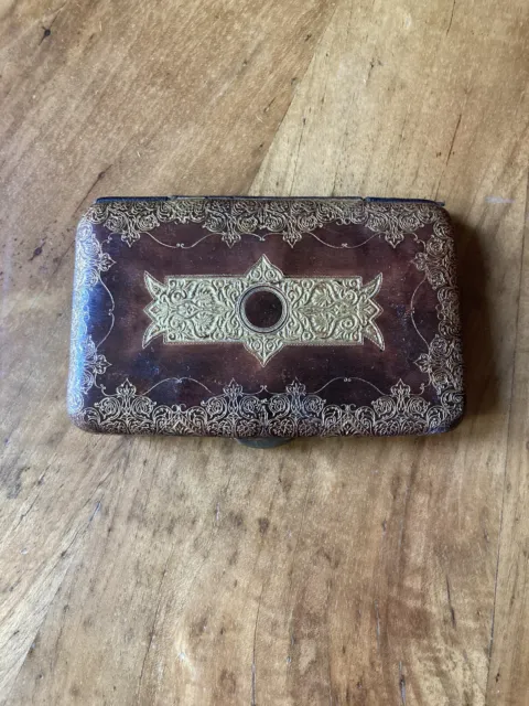 Antik!  Visitenkartenetui Etui handbemalt Jugendstil um 1900