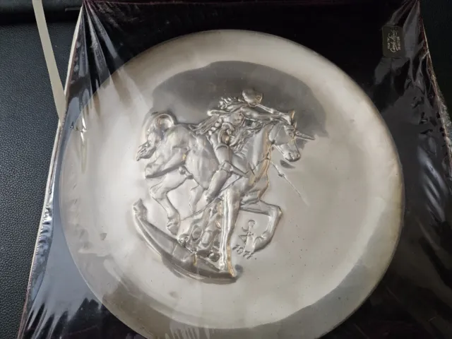 1971 Salvador Dali Plate #831 Unicorn Dyonisiaque Sterling Silver Franklin Mint