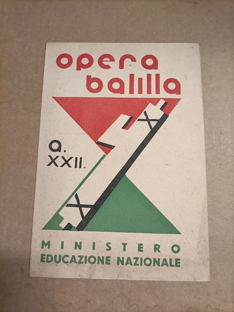 Pagella - Opera Balilla XXII