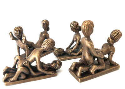 Brass Sex Position Figur Statue Amulet Sexual Lover Attraction Charm Craft Curio