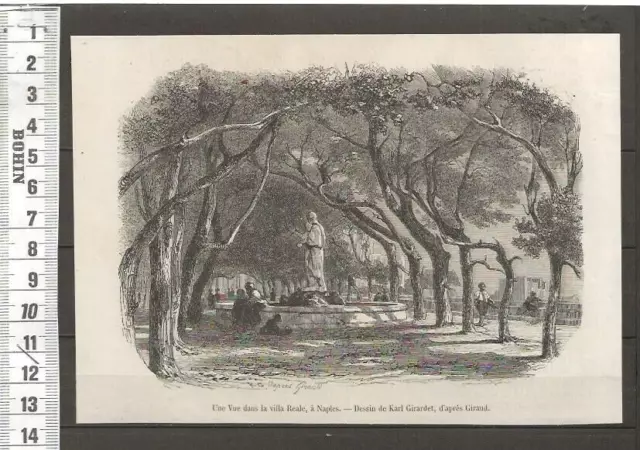 G545 / Engraving / A View In The Royal Villa In Naples