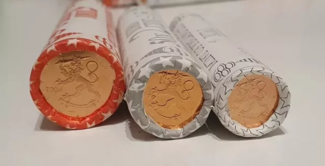 Finlandia 3 Rotolini RARI 5 e 1 Cent 2004 + 2 Cent 1999