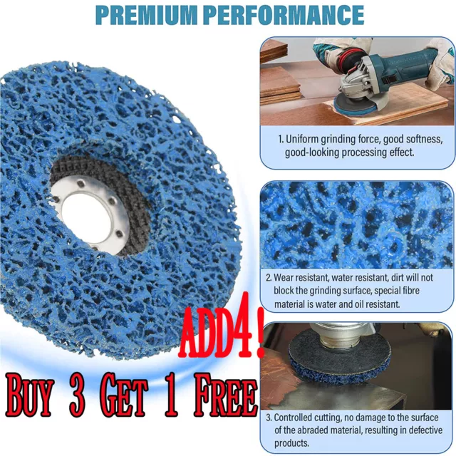 Poly Strip 115mm 4.5" Wheel Discs Paint Rust Remove Abrasive Angle Grinder Tools