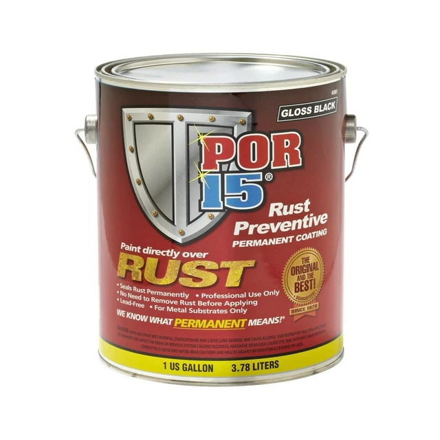 POR-15 45001 Gloss black Rust Preventive Paint - 1 Gallon Seals Rust Permanently
