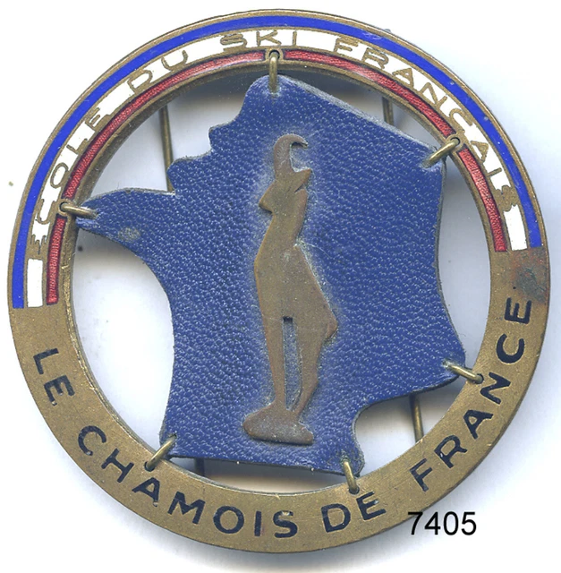 Ecole du ski Français, Le Chamois de France Bronze. Antique