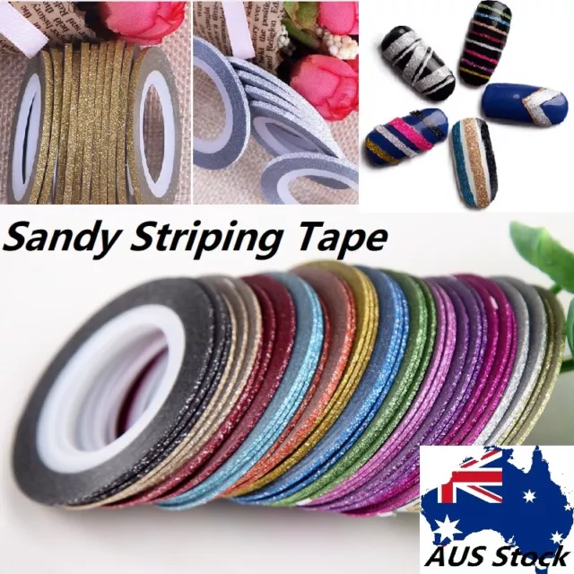 Sandy Tape Self Adhesive Nail Art Striping Line Sticker Rolls Manicure DIY Mixed